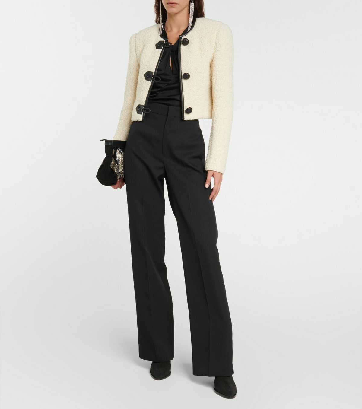 Isabel Marant Gradila leather-trimmed wool jacket Isabel Marant