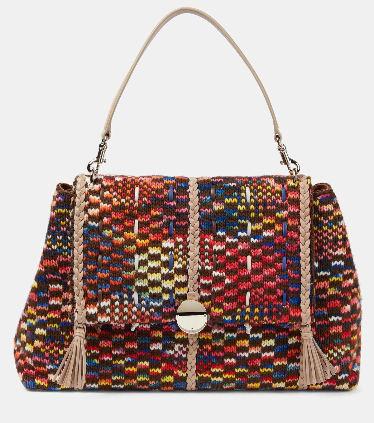 【送料&関税込】ChloAC Embroidered Wool Large Penelope Shoul Chloé Penelope Large Embroidered Wool Shoulder Bag (Shoulder