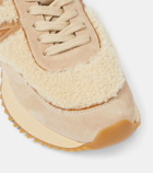 Moncler Pacey shearling-trimmed leather sneakers