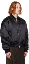 Jean Paul Gaultier Black Stand Collar Bomber Jacket