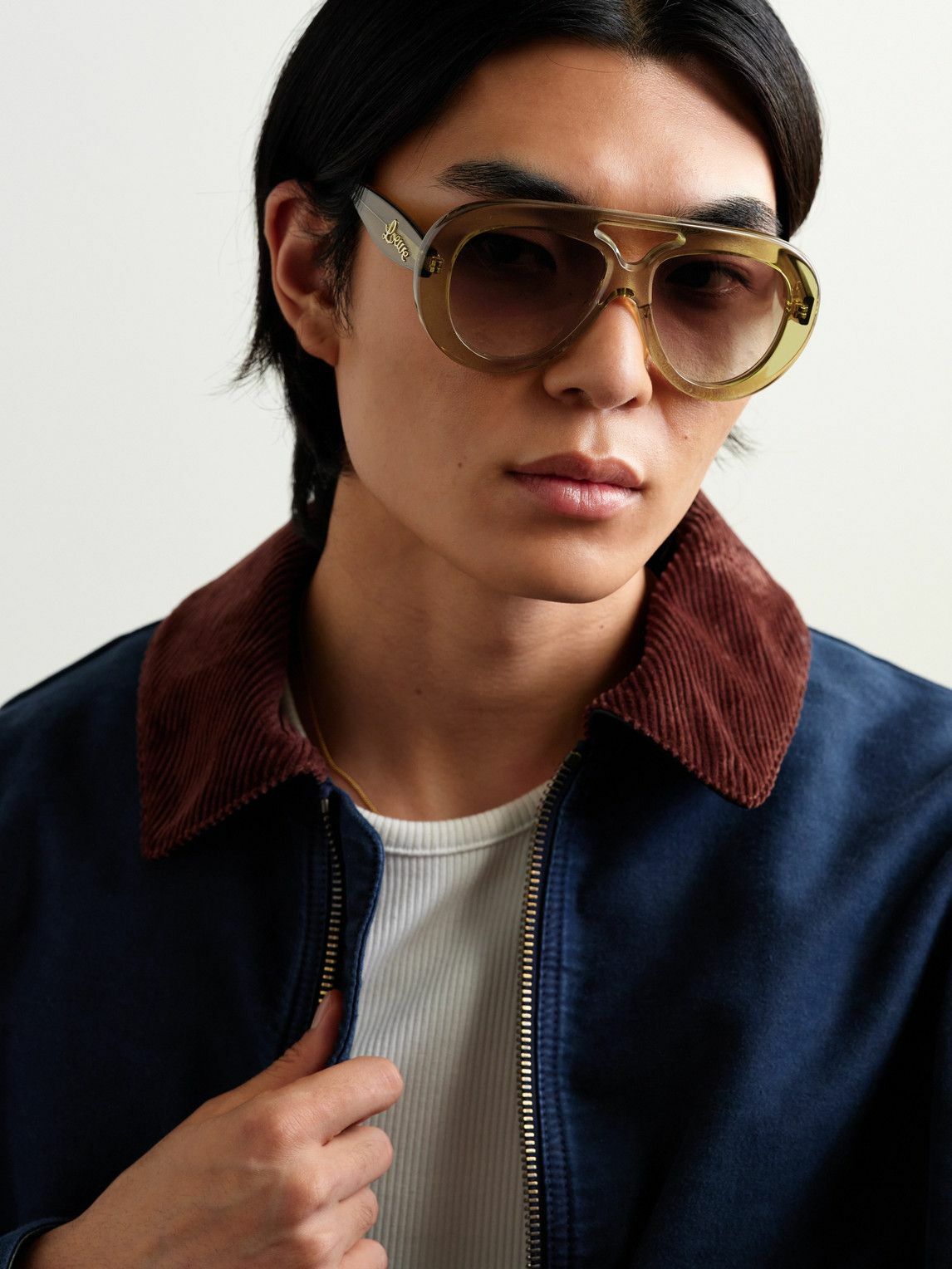 LOEWE - Curvy Aviator-Style Acetate Sunglasses Loewe
