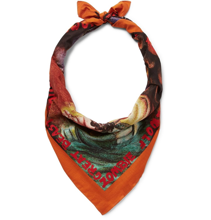 Photo: Acne Studios - Monster in My Pocket Vinny Printed Cotton Bandana - Orange