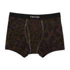 Tom Ford Brown Cotton Leopard Boxer Briefs