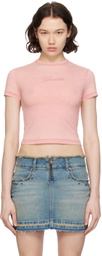 GUESS USA Pink Cropped T-Shirt