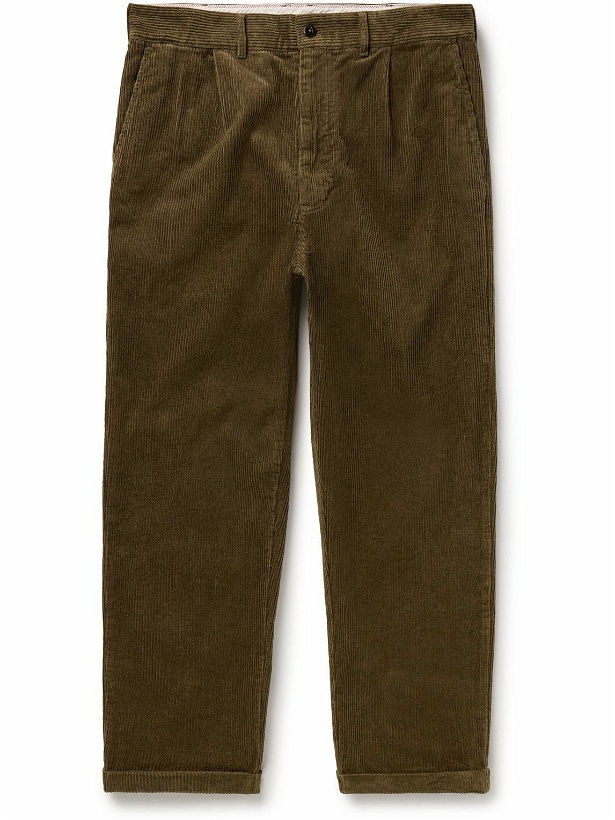 Photo: Alex Mill - Tapered Pleated Cotton-Corduroy Trousers - Green