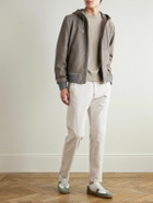 Mr P. - Suede Hoodie - Brown