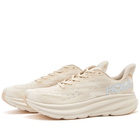 Hoka One One Women's W Clifton 9 Sneakers in Shifting Sand/Eggnog