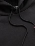 Balenciaga - Logo-Print Cotton-Jersey Hoodie - Black