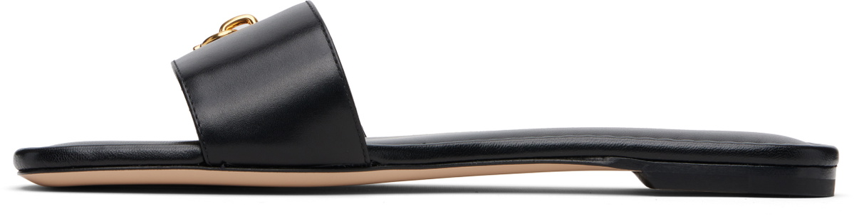 TOM FORD Black Leather Padlock Slides