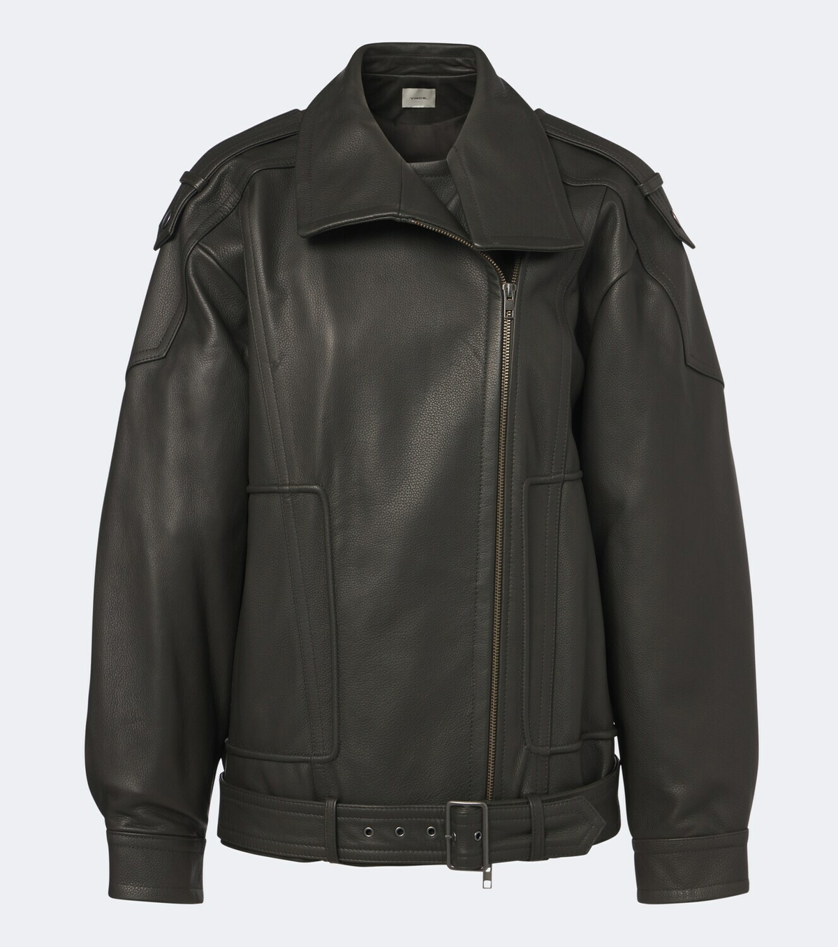 Vince Oversized leather biker jacket