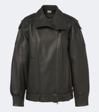 Vince Oversized leather biker jacket
