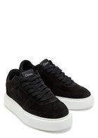 Cleens Court Panelled Suede Sneakers Black And White