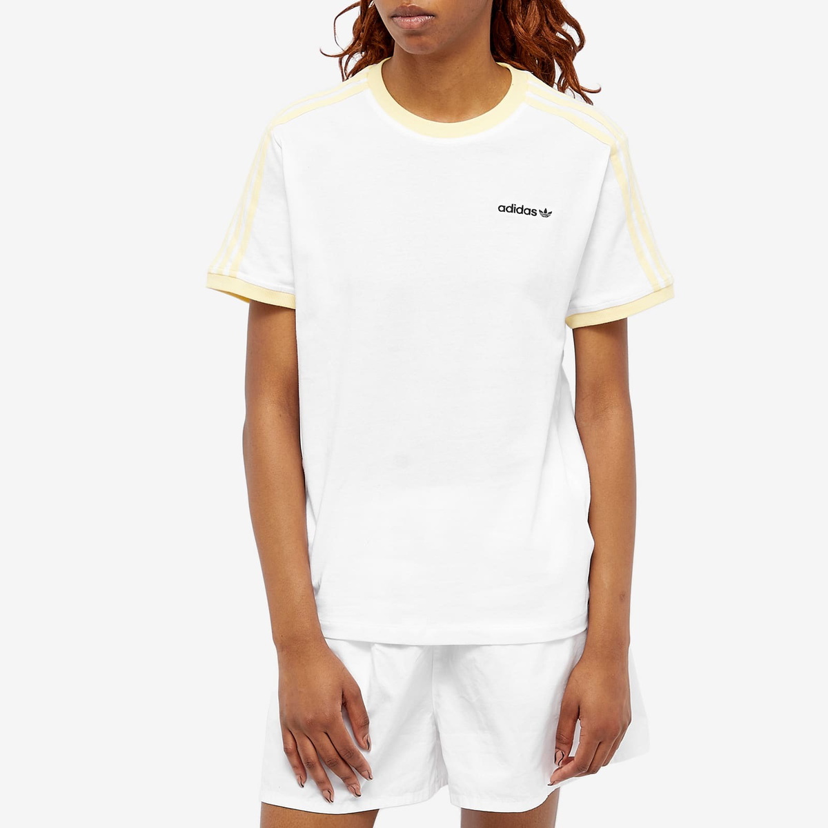 Adidas Women's 3-Stripe Cali T-Shirt in White adidas