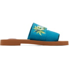 Chloé Blue Woody Mule Sandals