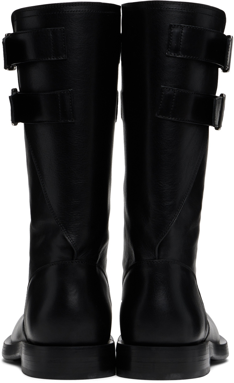 Ann Demeulemeester Black Milan Soft Biker Tall Boots