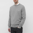 Fred Perry Men's Crew Sweat in Snow/Steel Marl