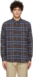 Norse Projects Brown & Navy Villads Flannel Shirt