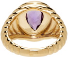 Yvonne Léon Gold & Amethyst Poire Signet Ring