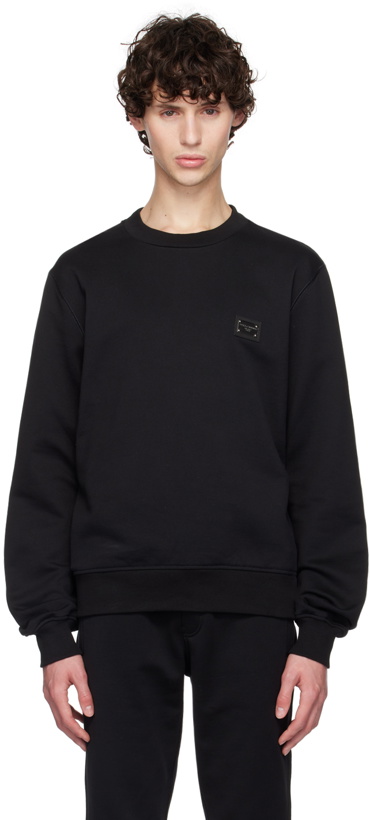 Photo: Dolce&Gabbana Black Logo Plaque Sweatshirt