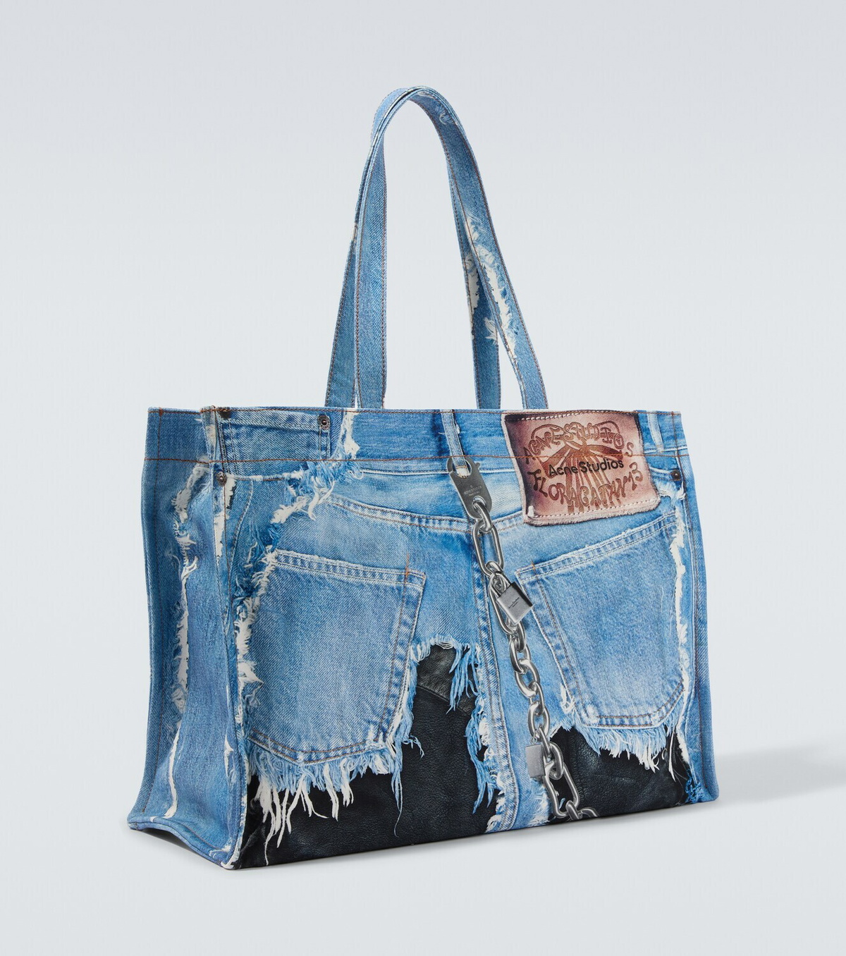 Acne Studios Trompe-l’œil printed canvas tote bag