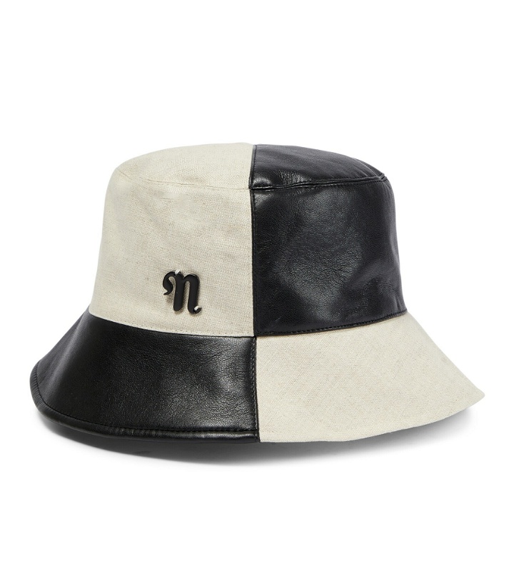 Photo: Nanushka - Caran leather-trimmed bucket hat