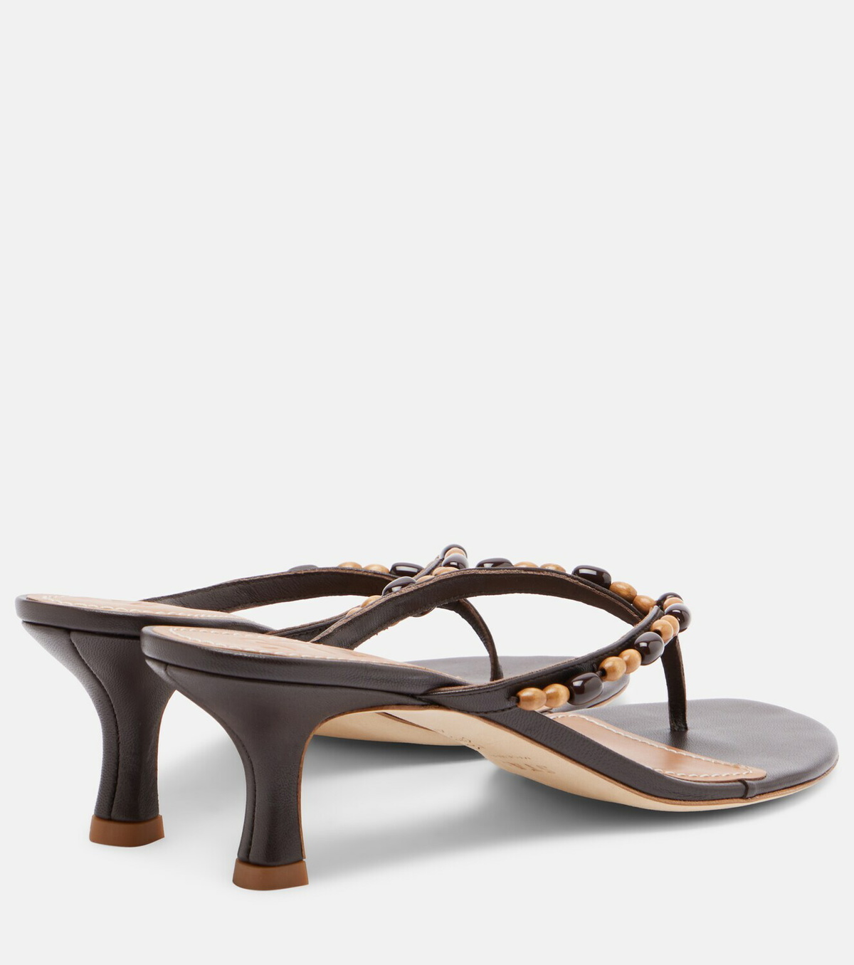 Staud Freja beaded leather thong sandals