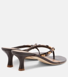 Staud Freja beaded leather thong sandals