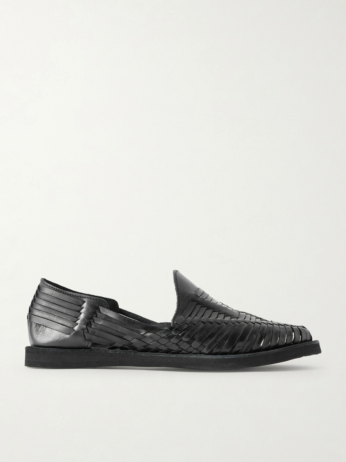 Yuketen - Alejandro Woven Leather Huarache Sandals - Black