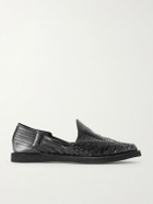Yuketen - Alejandro Woven Leather Huarache Sandals - Black