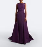Carolina Herrera Pleated silk taffeta gown