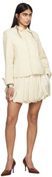 Aaron Esh SSENSE Exclusive Beige Gathered Miniskirt