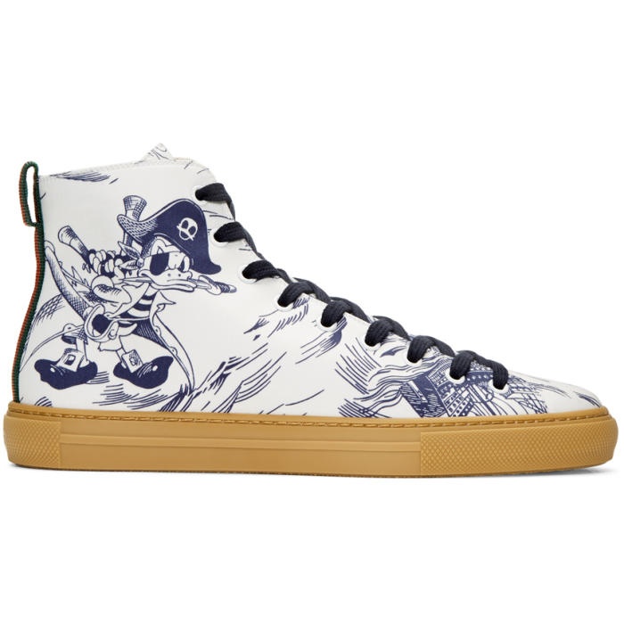 Photo: Gucci Navy Sea Storm High-Top Sneakers