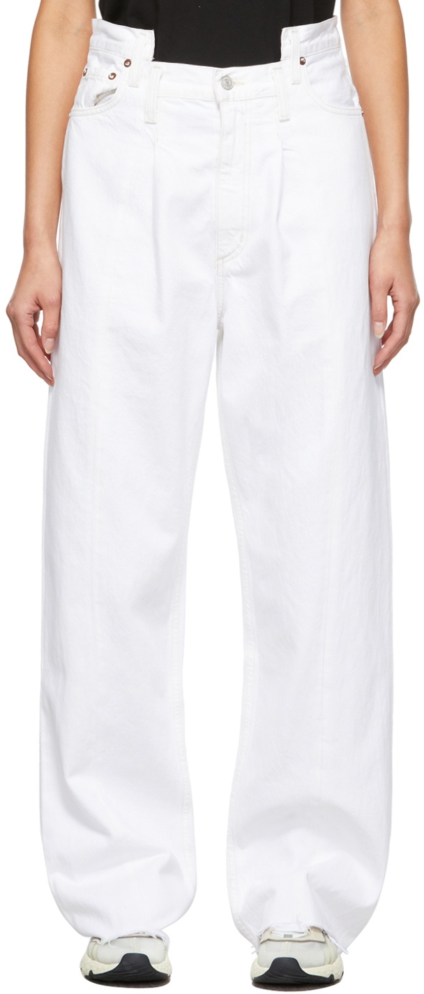 AGOLDE White Pieced Angled Jeans AGOLDE