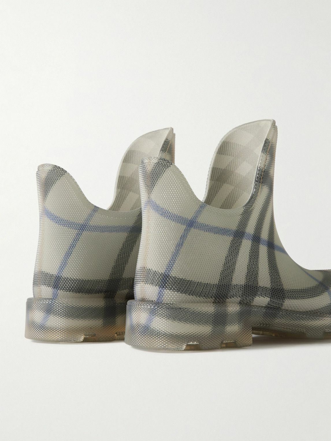 Burberry - Checked Rubber Ankle Boots - Gray