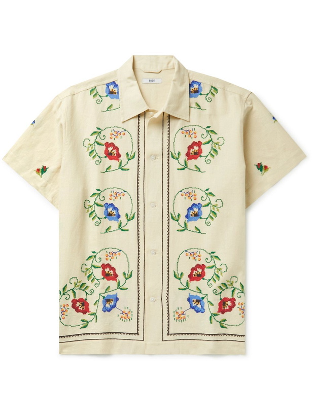 Photo: BODE - Morning Glory Embroidered Linen and Cotton-Blend Shirt - Neutrals