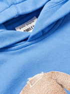Palm Angels Kids - Logo-Print Cotton-Jersey Hoodie - Blue