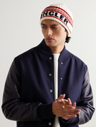 Moncler - Logo-Intarsia Ribbed Virgin Wool Beanie