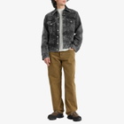 Aries Men's Lasered Croc Trucker Jacket in Black