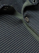 John Smedley - Slim-Fit Striped Merino Wool-Jersey Polo Shirt - Gray