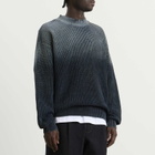 Bound Men's Spray Wash Cropped Knit Jumper in Midnight Blue