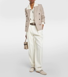 Brunello Cucinelli High-rise gabardine wide-leg pants