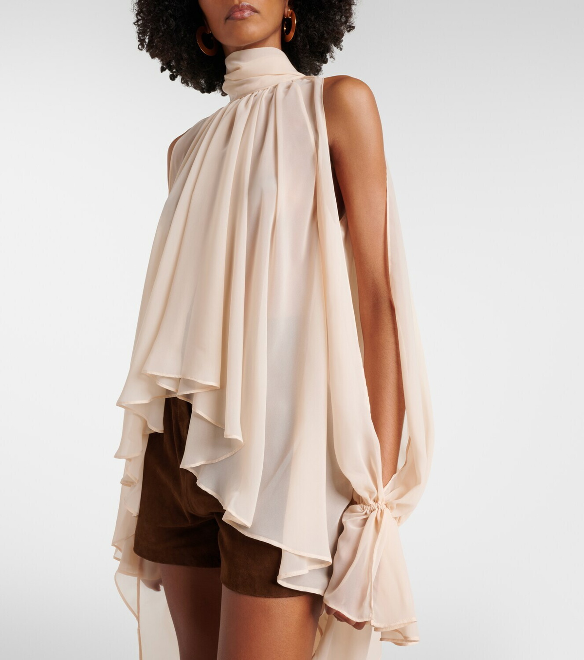 Blumarine Asymmetric georgette blouse