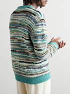 Alanui - Madurai Striped Cotton-Blend Sweater - Blue