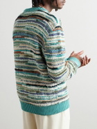 Alanui - Madurai Striped Cotton-Blend Sweater - Blue