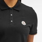 Moncler Women's Logo Short Sleeve Polo in Black