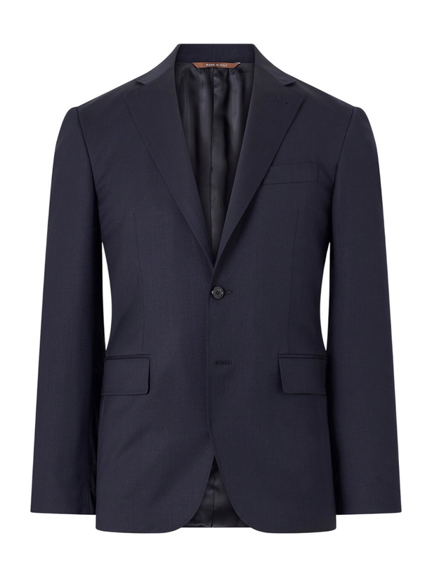 Photo: Canali - Wool-Blend Twill Suit Jacket - Blue