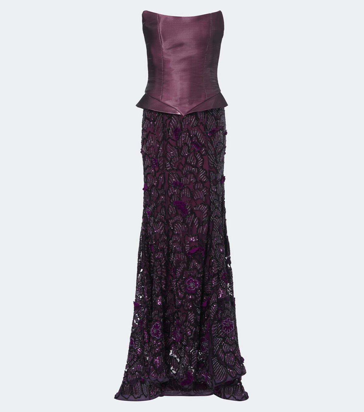 Là Fuori Iris embellished silk corset gown