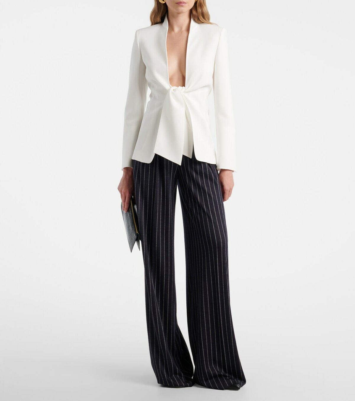 Max Mara Pinstripe pleated wide-leg pants