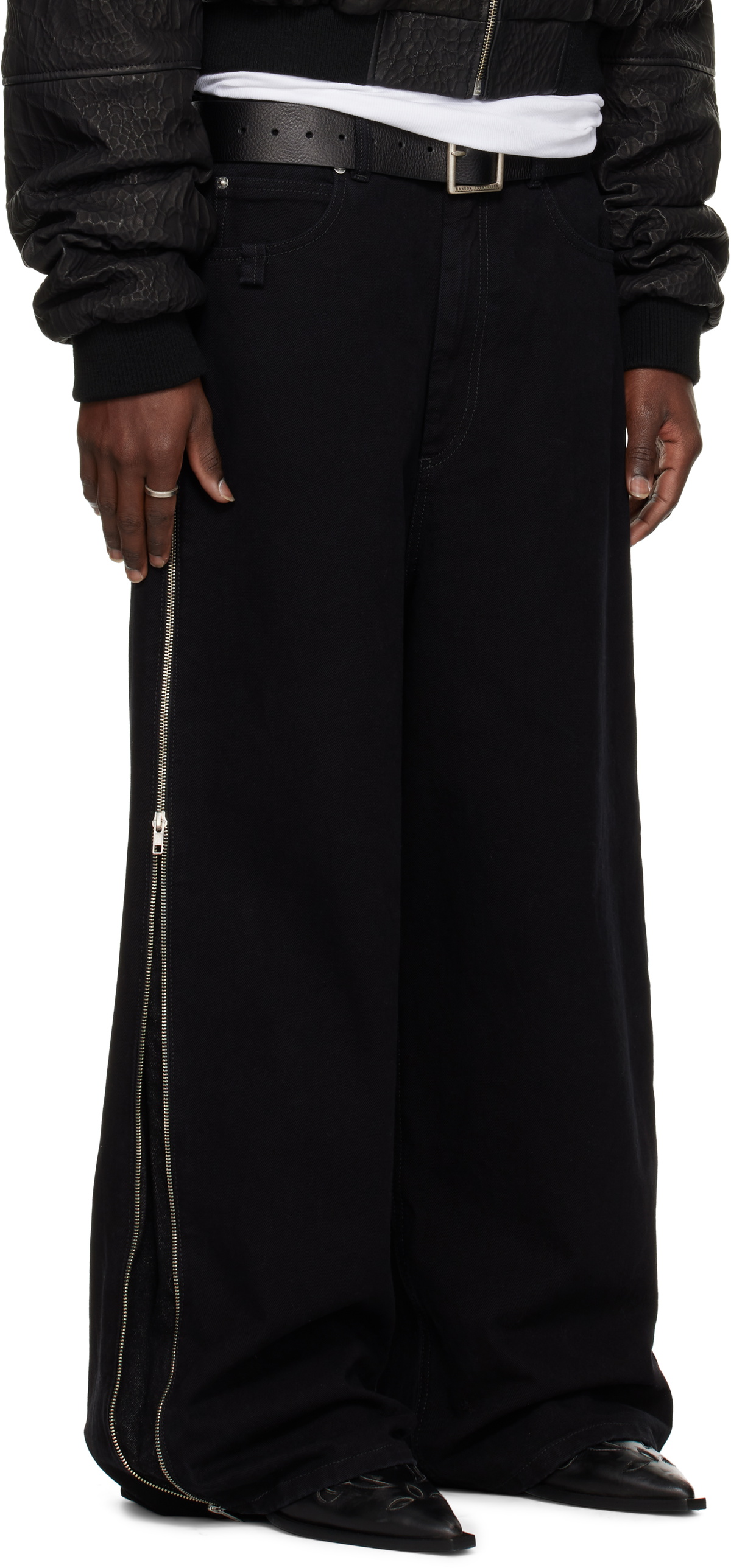【関税込み】LU'U DAN ブラック Double XL ジーンズ LU'U DAN Black Side Zip Jeans LU'U DAN