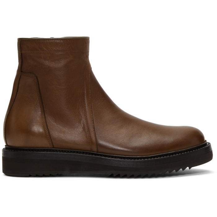 Photo: Rick Owens Brown Low Creeper Zip Boots